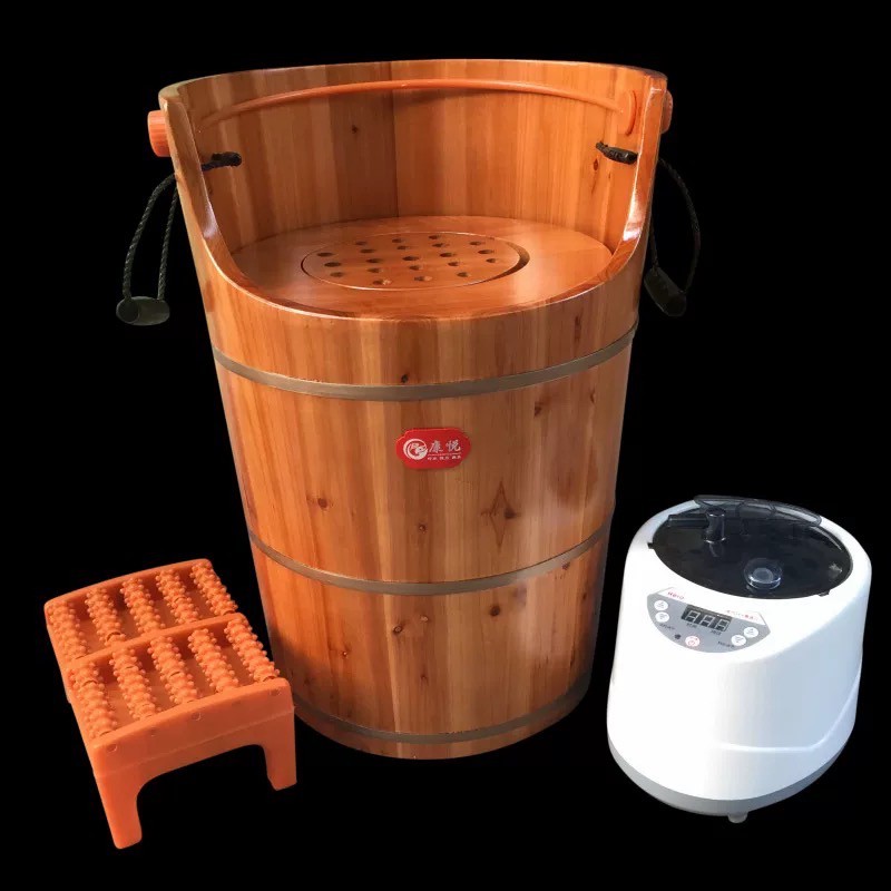 Steam foot bath barrel home sweat fumigation heating wood Comfortable