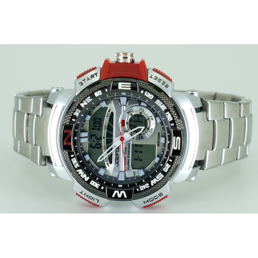 100 ORIGINAL Joefox 1514G Stainless Steel Fashion Watch for mens Mens Watch Jam Tangan Lelaki Dual Display Shopee Malaysia