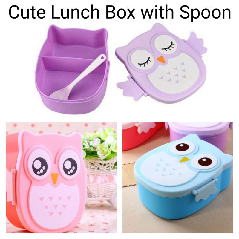 [Ready Stock] Cute Lunch Box with Spoon Kids Lunch box