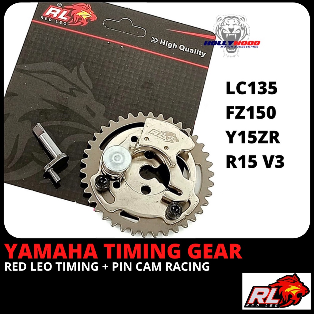 TIMING GEAR LC135 Y15 FZ150i RACING RED LEO ADJUSTABLE KHUSUS BLOCK