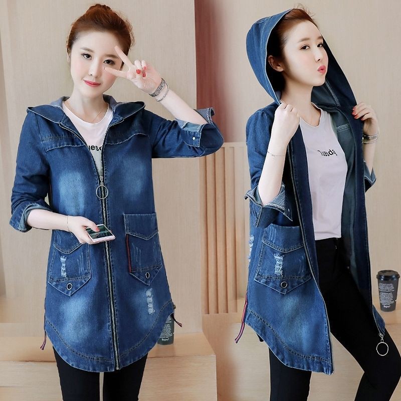 Plus size jean jacket with best sale sweatshirt sleeves