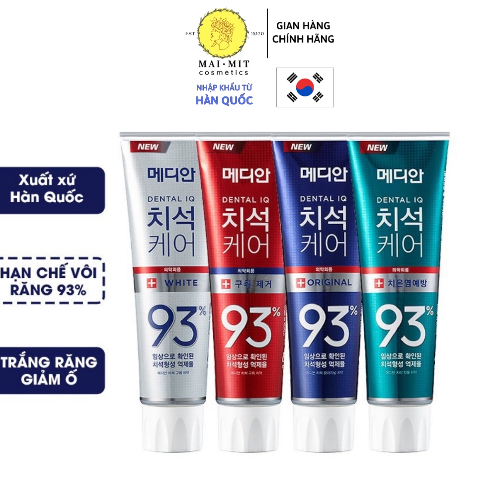 Median Dental IQ 93 Korea Toothpaste 120g Helps Whiten Teeth, Reduce