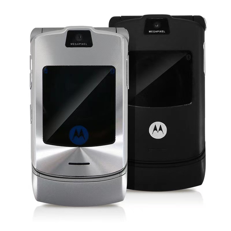 Motorola V3 Refurbished-Original V3 unlocked Flip GSM Quad Band Motorola Razr V3 mobile phone one year warranty Free shipping