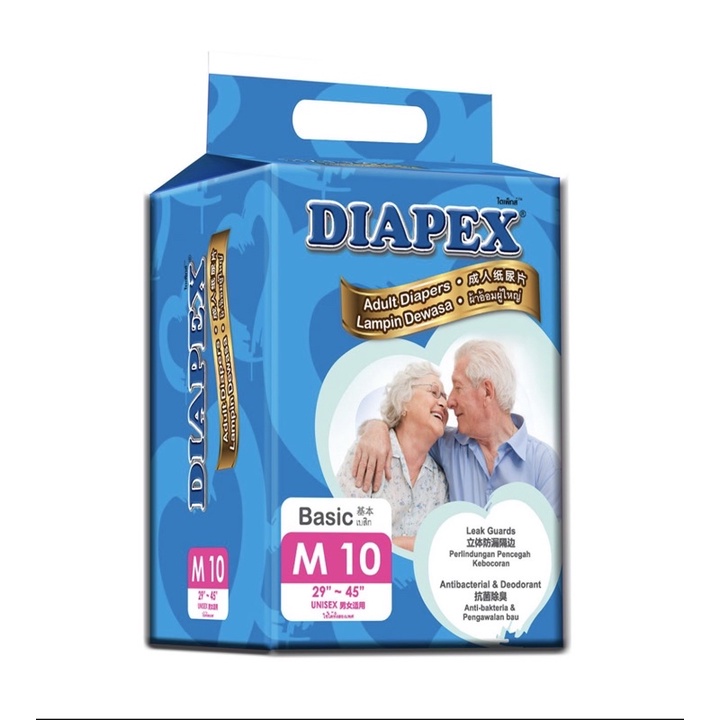 Diapex Basic Adult Diapers - Medium (10 PCS) | Shopee Malaysia