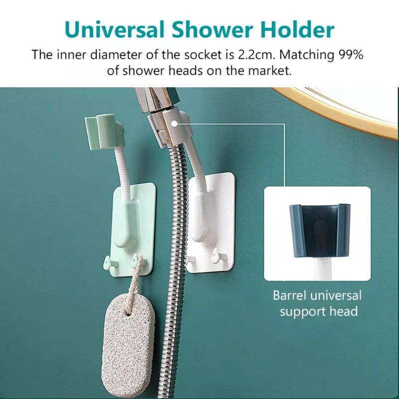 360 Shower Head Holder Adjustable Showerhead Bracket Wall Mount With 2 ...