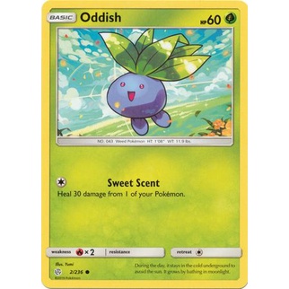 Oddish / 2/236 / Common / Sun & Moon Cosmic Eclipse Pokemon Trading ...