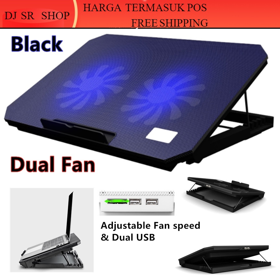 Nuoxi S200B Laptop Cooler Cooling Pad Silent Notebook Radiator Base Two ...