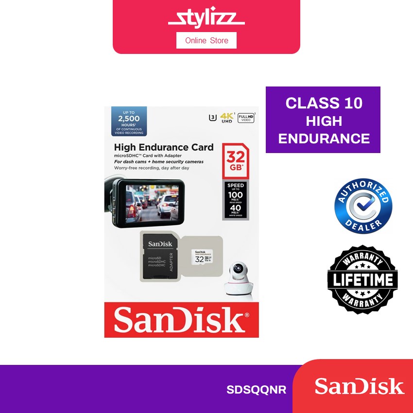 SanDisk 128GB High Endurance Video MicroSDXC Card with Adapter for Dash Cam  and Home Monitoring systems - C10, U3, V30, 4K UHD, Micro SD Card 