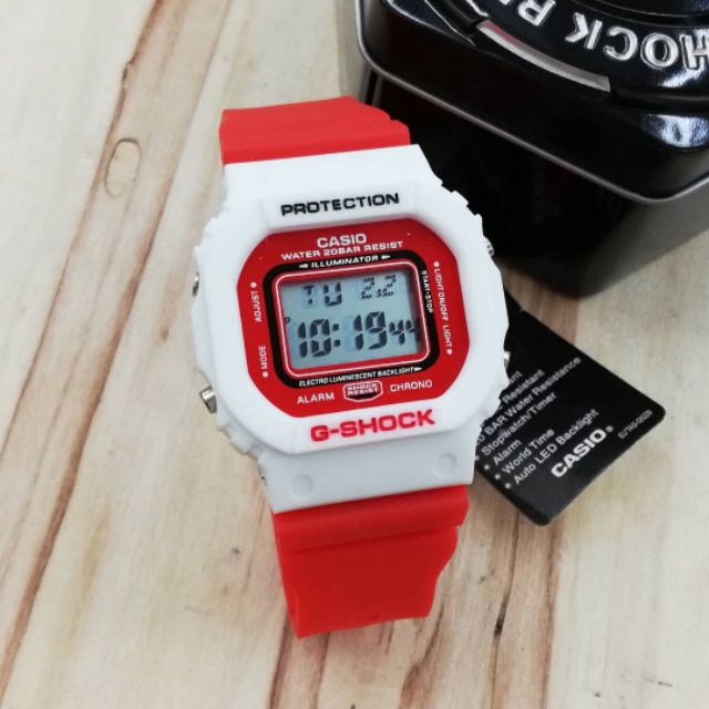 SALE Casio G Shock Square White Red Design 29 7.2 Shopee