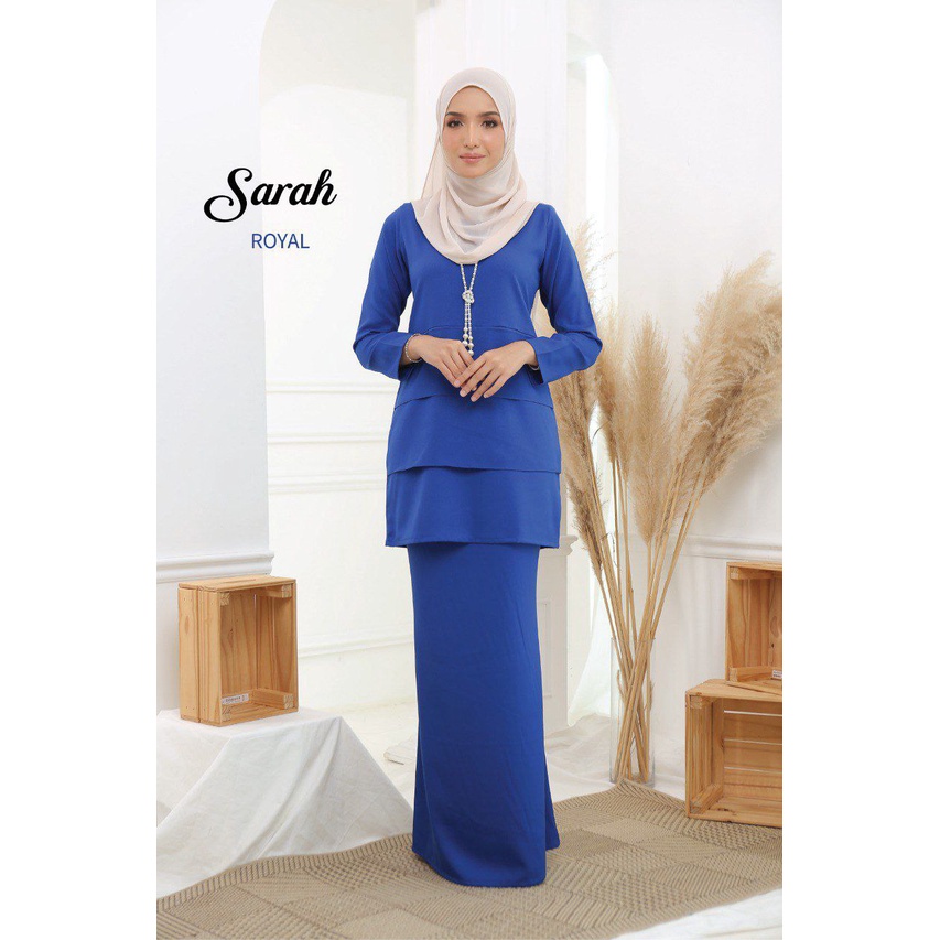 Baju Kurung Moden Sarah Plain Baju Raya 2023 Ironless Adel Premium