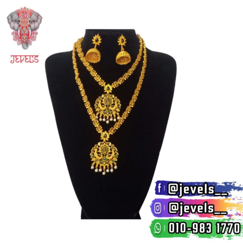 Beautiful Temple Necklace Set / Women Jewelry authentic Matt Gold Pure Brass Jewelry / South Indian temple jewelry / Wedding Bridal Gold jewelry Set