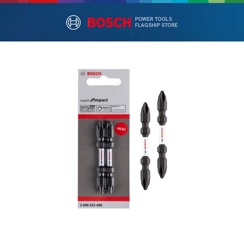 BOSCH 2pcs Expert for Impact 6.35x65mm Black Oxide PH2 DoubleEnded