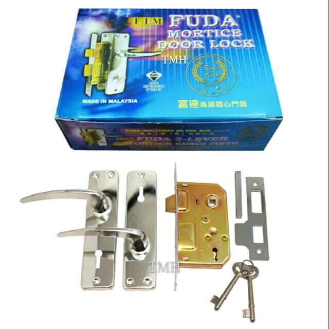 Fuda Mortice Lock 2-Level Mortise Grill Door 2 Lever x 5 pcs | Shopee ...