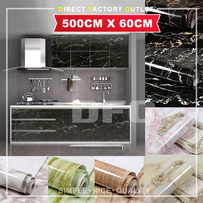 DFO 3D Marble Wallpaper Sticker for Cabinet Living Room Bathroom Wall ...
