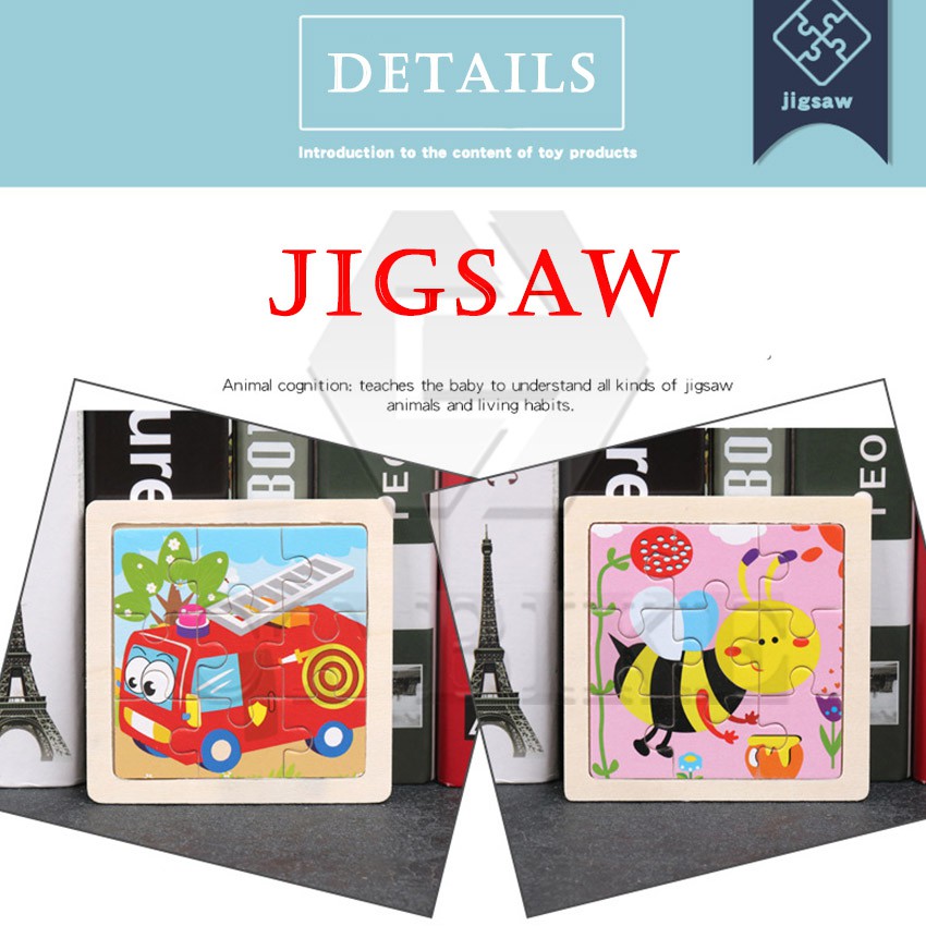 Early Learning Wooden Puzzle 9PCS Jigsaw Puzzle for Children & Kids ...