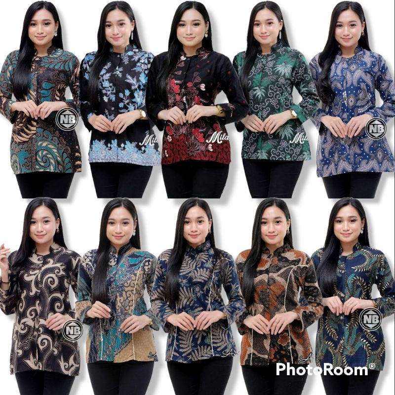 BB Batik Perempuan MERAH Modern Women's Batik Tops Blouse Sakura Red ...