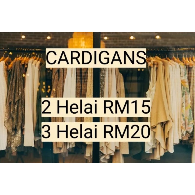 2 Helai RM15 Cardigan Bundle Borong Thin Knitwear Cardigan Lengan Panjang Long Sleeve Zip Butang Ready Stock长袖线衫薄外套