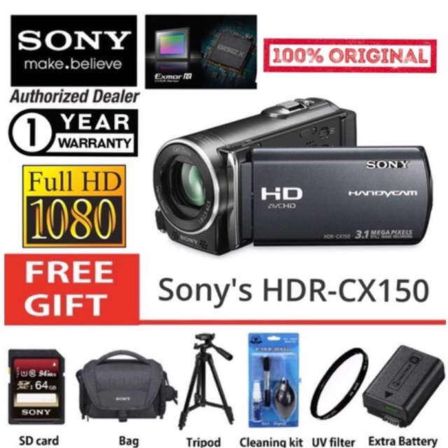 Sony HDRCX150 handycam camcorder Exmor R CMOS sensor original ( 1