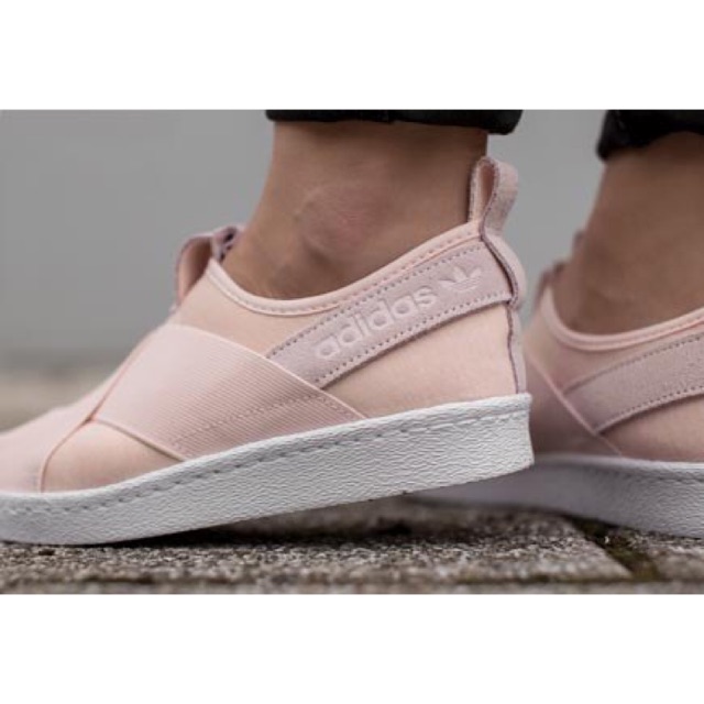 Adidas superstar slip on halo pink best sale