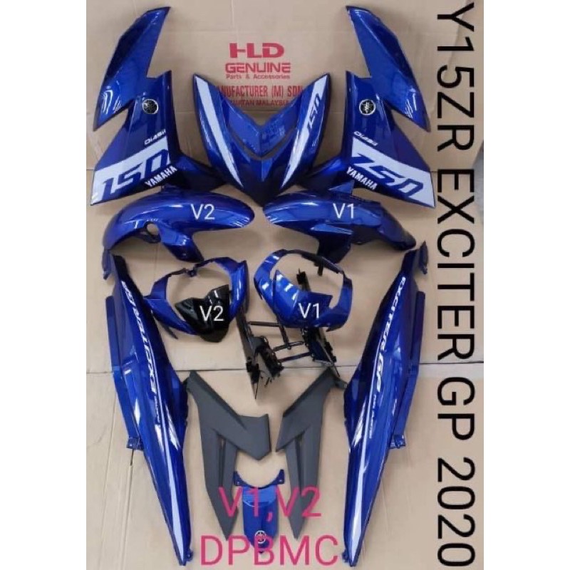 Velozi HLD Cover Set Y15ZR Y15 V1 V2 Exciter GP Blue Yamaha Y15ZR Cover Set Exciter GP Y15