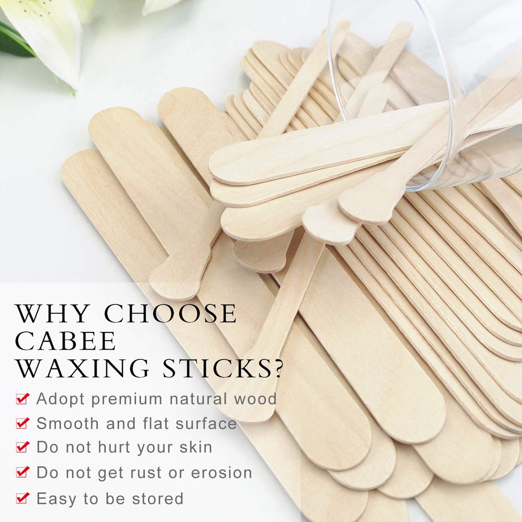 Wax Sticks for Hair Removal,Waxing Sticks,Wax Spatulas Straight Body Waxing  Applicator Sticks with Wooden Handle for Hair Removal 