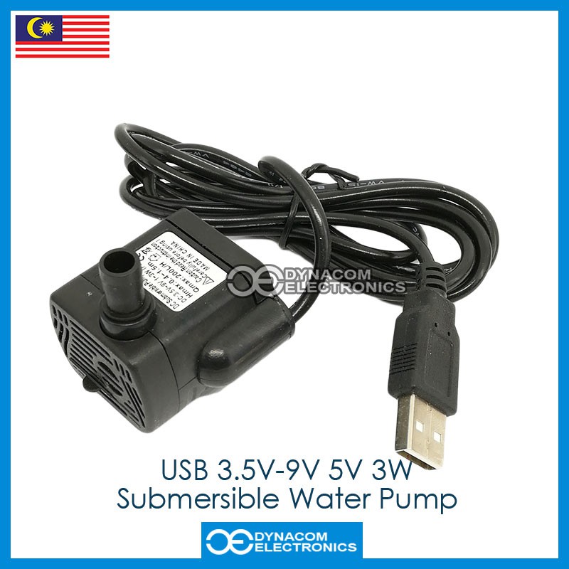 USB DC3.5V~9V 5V 3W Submersible Water Pump Solar Pump Fountain Pond ...