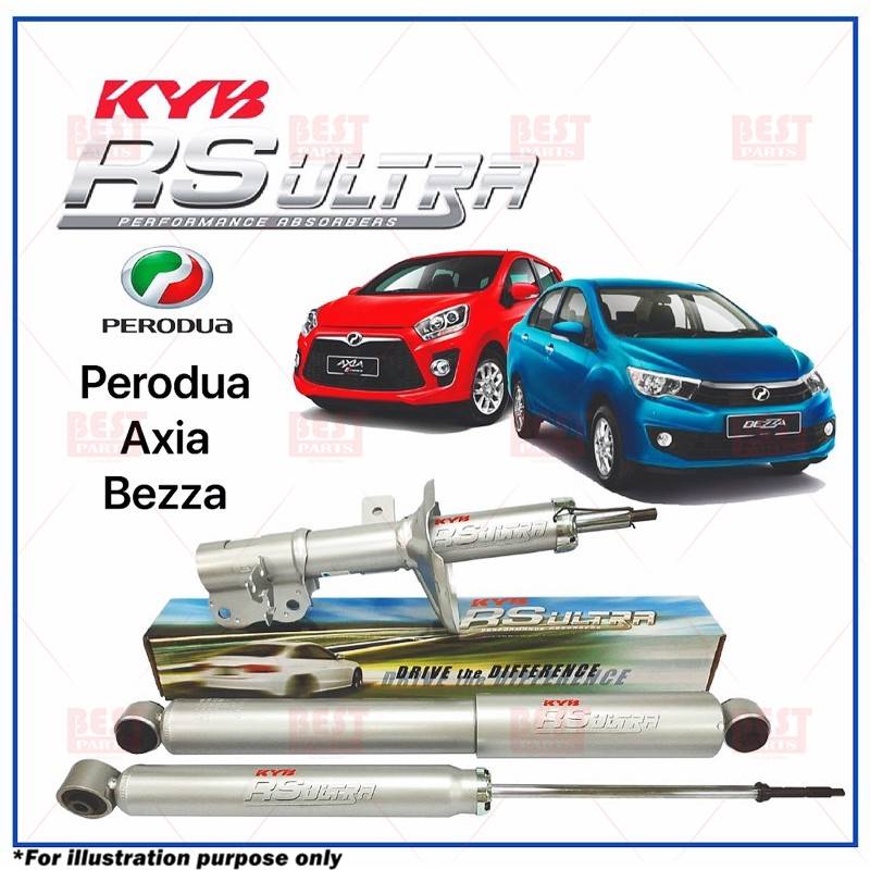 Perodua Axia Bezza Front And Rear Absorber Kayaba Excel Rs Ultra ...
