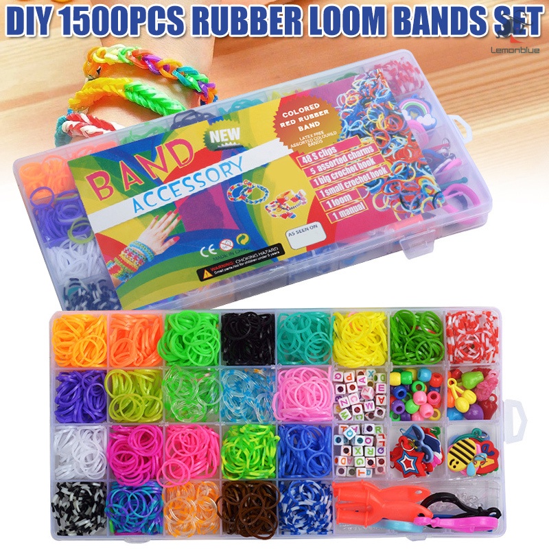 1500pcs Rubber Loom Bands Set Children DIY Toys Kid Make Woven Bracelet