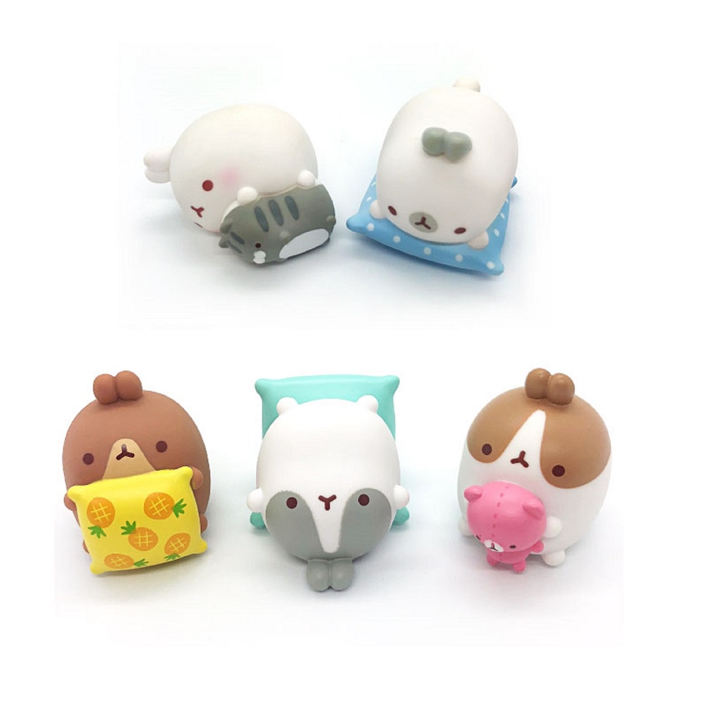 Molang Figures Volume 5 Lazy Sunday Set Korean Miniature Figures Toy ...