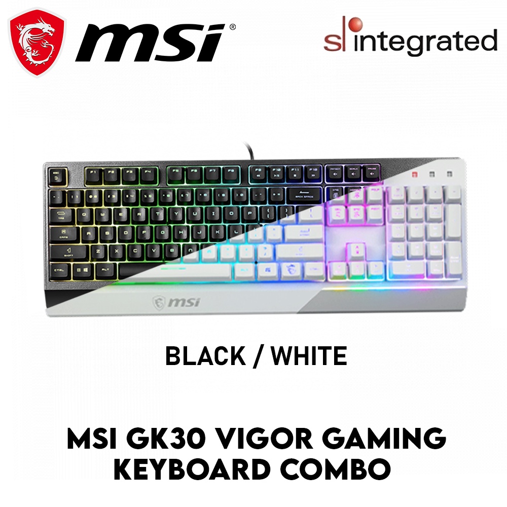 MSI Vigor GK30 USB Wired Gaming Keyboard with RGB Backlight and Water  Repellent, Black