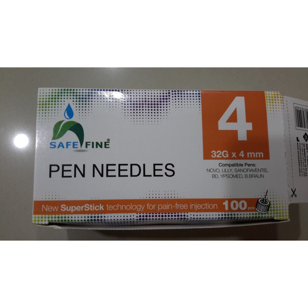 SAFE FINE PEN NEEDLES 32G X 4MM 100'S Shopee Malaysia