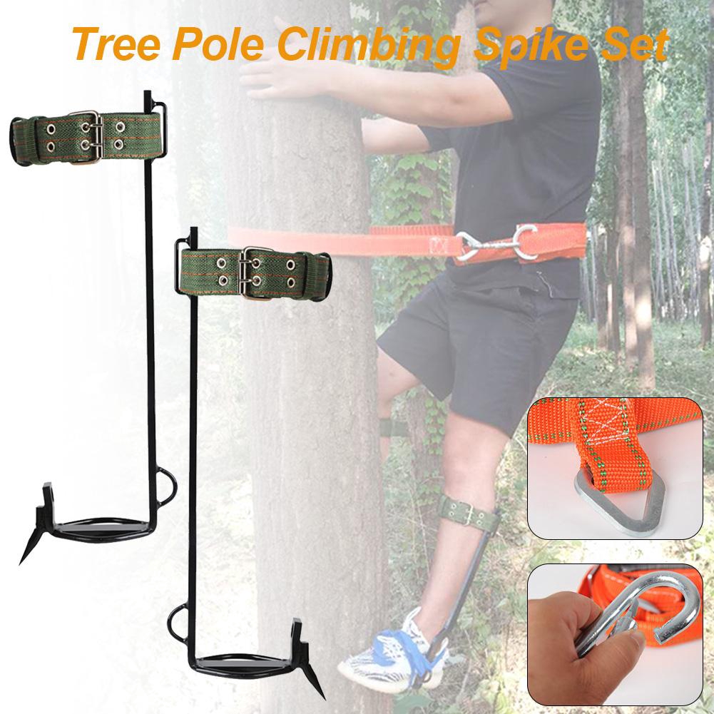 Tree Climbing Spike Set with Safety Belt Strong Loadbearing Capacity Tree Climbing Gaff Spikes
