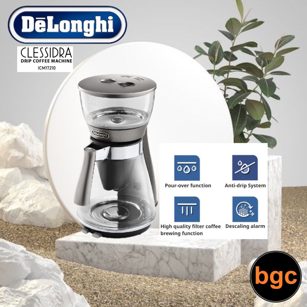 Delonghi Clessidra Drip Coffee Machine ICM17210 Anti Drip Filter Coffee