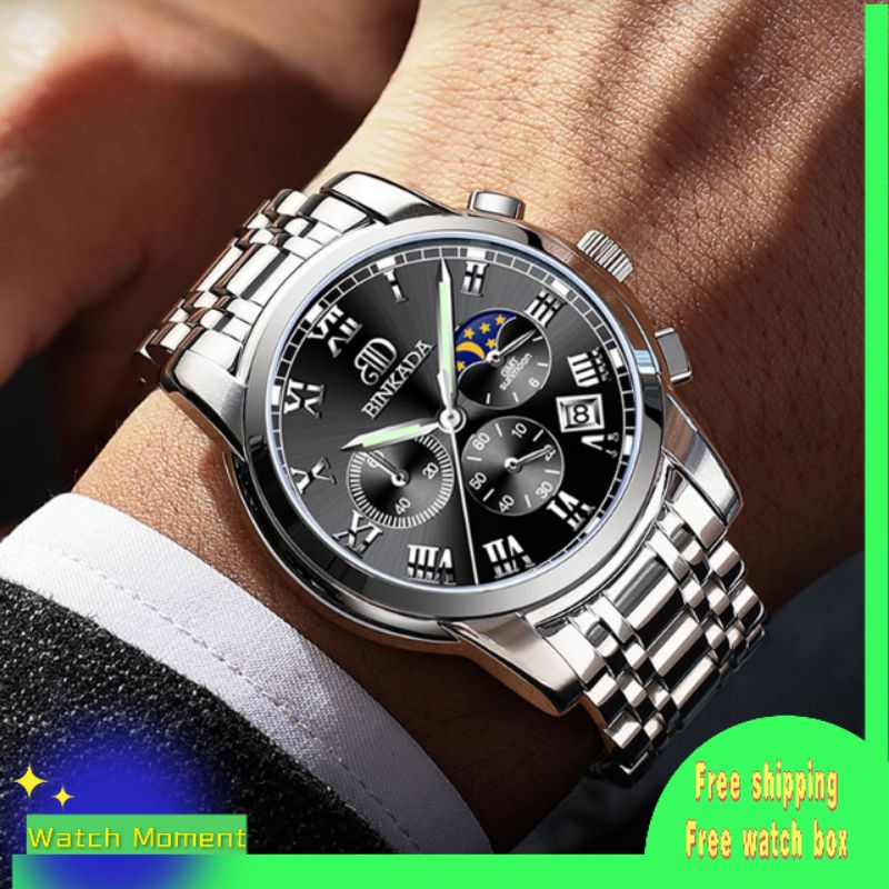 Jam Tangan Lelaki BINKADA Watch Men Stainless Steel Waterproof