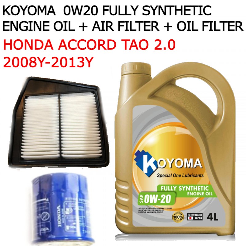 HONDA ACCORD TAO 2.0 2008y 2013y AIR FILTER + OIL FILTER + KOYOMA 0W20