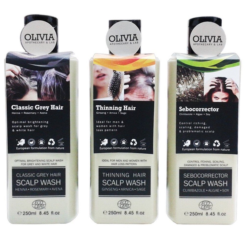 Olivia Classic Grey Hair Scalp Wash 250ml Shampoo(Cover Grey & White