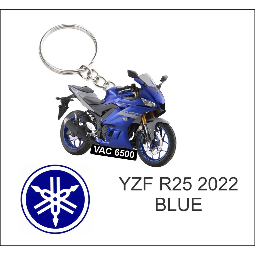 yamaha yzf r25 r-25 2022 blue keychain 2d | Shopee Malaysia