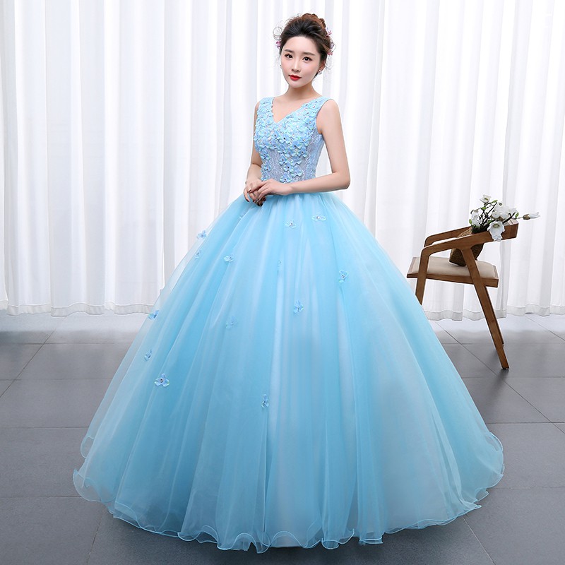 Light Blue Wedding Gown Shopee Malaysia