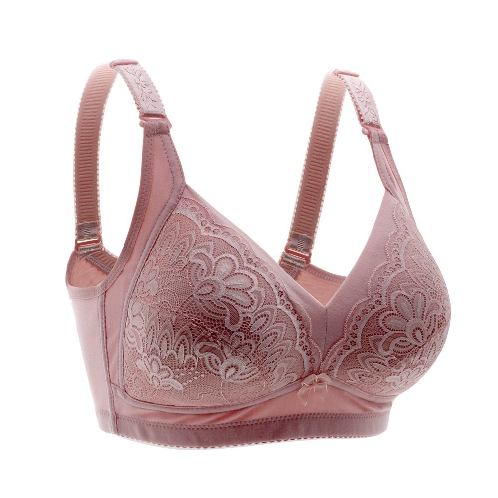 Women Full Cup Thin Underwear Small Bra Plus Size Wireless Lace Bra Breast  Cover B C D Cup Large Size Lace Wireless Bras Hot Pink at  Women's  Clothing store