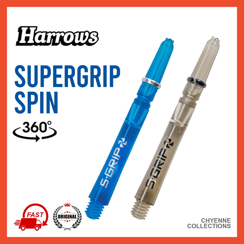 Shaft Harrows Supergrip Fusion Medium Noir/Rouge - Lot De 3 Tiges 47mm 1.1g Pour Fléchettes