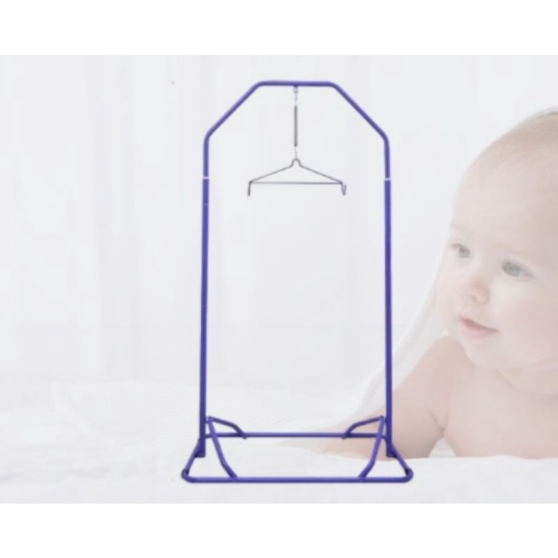 Buaian Bayi / Baby Cradle Swing / Baby Spring Cot Stand with Rollers ...