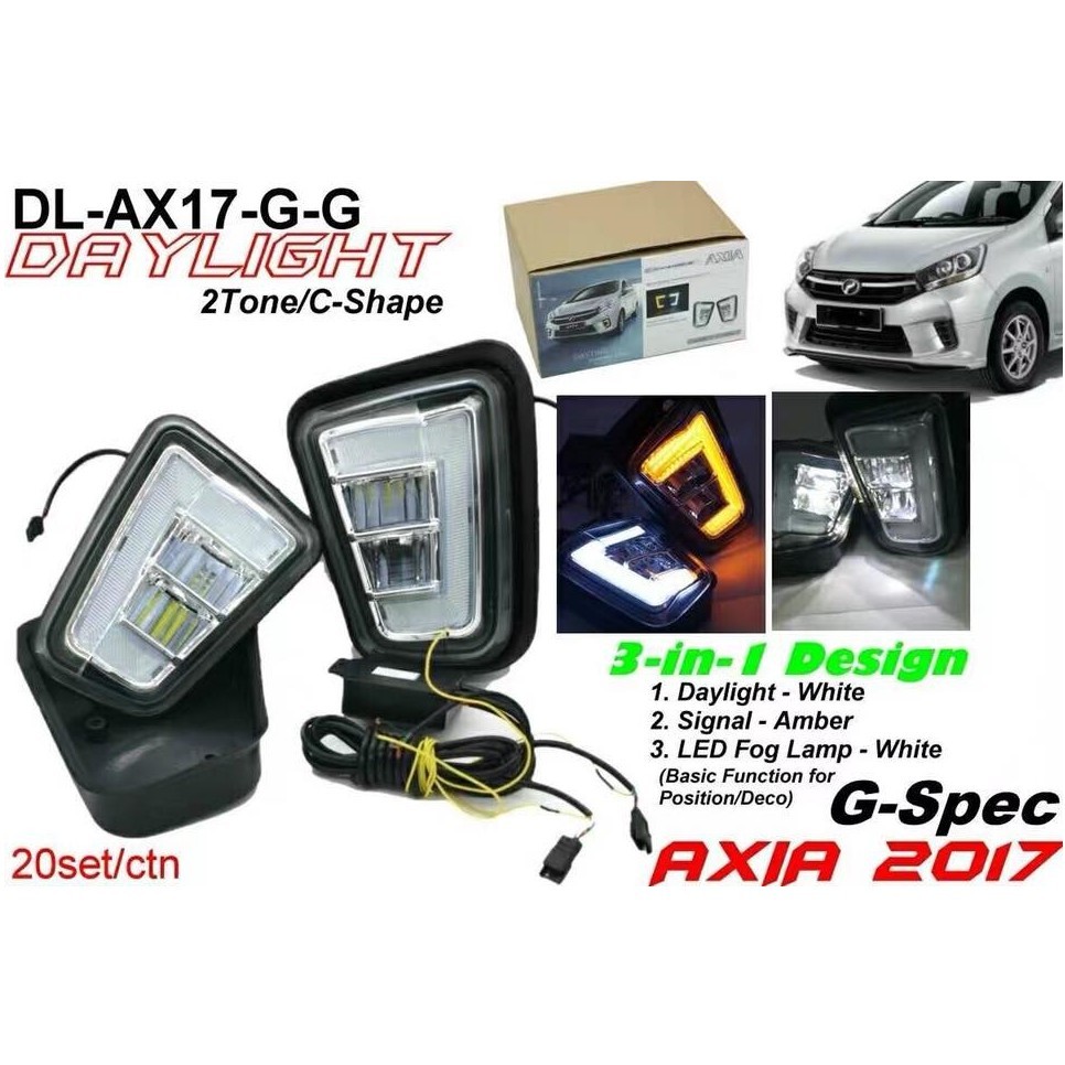 (READY STOCK) Perodua Axia 2017 2019 2022 RAHMAH G-spec 2 tone Fog lamp ...