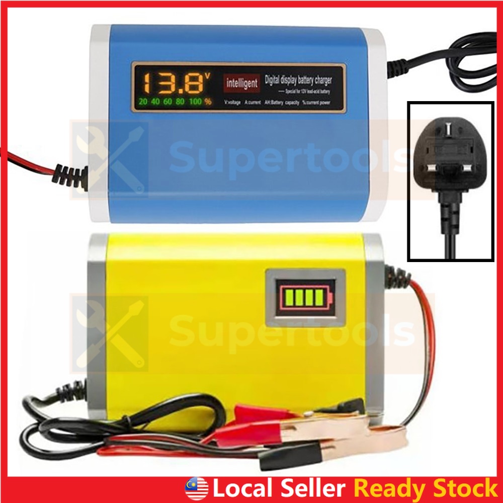 3 Pin Plug Car Battery Charger 12V 6A Acid Battery Pulse Motorcycle