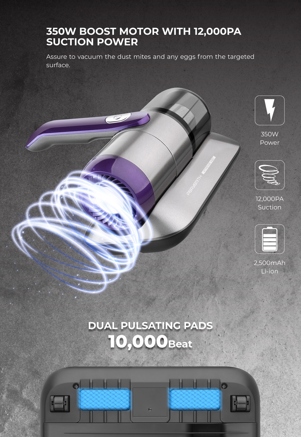 PerySmith Cordless Dust Mite Vacuum Cleaner XTREME Series V20 Shopee