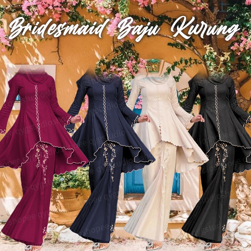 Baju Kebarung Bajulabuhkebaya Sulam Kurung Moden Ironless Kurung Nikah