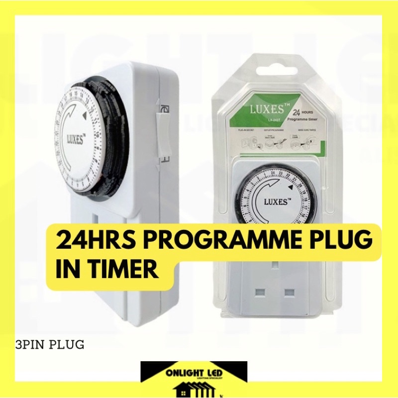 Luxes 24 Hours Programme Timer 13A Plug Socket LX243T Timer Switch