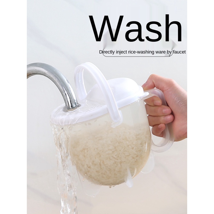 Hands-free Wash Rice Bucket 免手洗 洗米桶 淘米勺 洗米器 沥水器 淘米刷 淘米棒 Rice Washer 