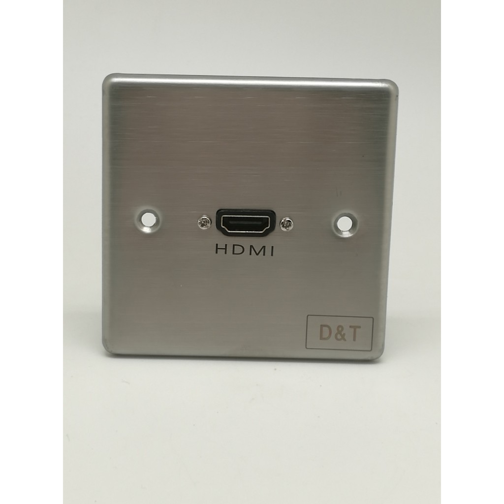 D&T HDMI Socket to Socket 3" x 3" Metal Wall Plate - CMMTDT-348