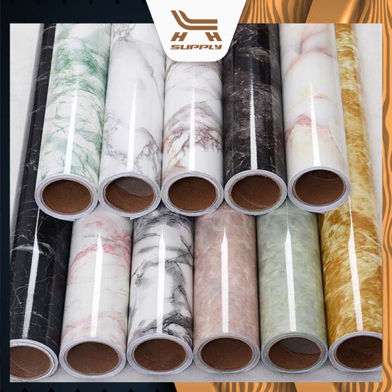 LH DIY Marble Wallpaper Cabinet Wallpaper Furniture Film (60cm x 5 ...