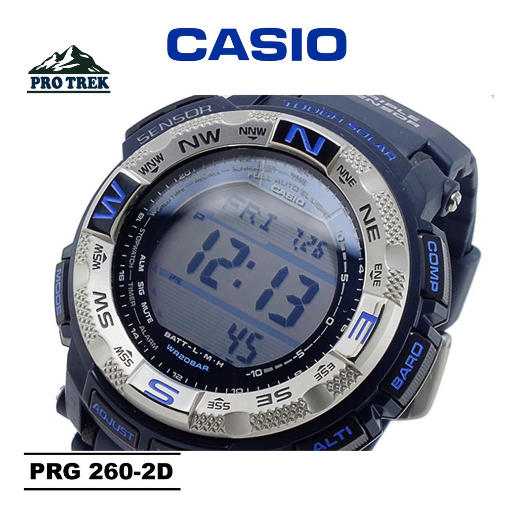 Casio Protrek PRG 260 Triple Sensor Tough Solar Digital Men Sports Watch Jam Tangan Lelaki Shopee Malaysia